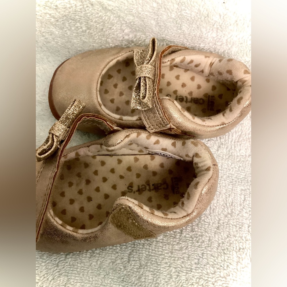 Carters Gold Shoes with Bows - Picture 9 of 12